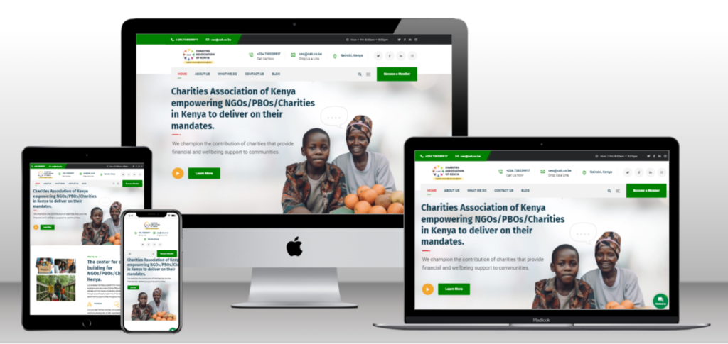 Website for Charities Association of Kenya 2 CAK enables members to benefit from the collective expertise, experience and resources of NGOs/PBOs across our network to address common issues and develop shared solutions. We do this through a coordinated programme of knowledge sharing, learning and benchmarking opportunities throughout the year.