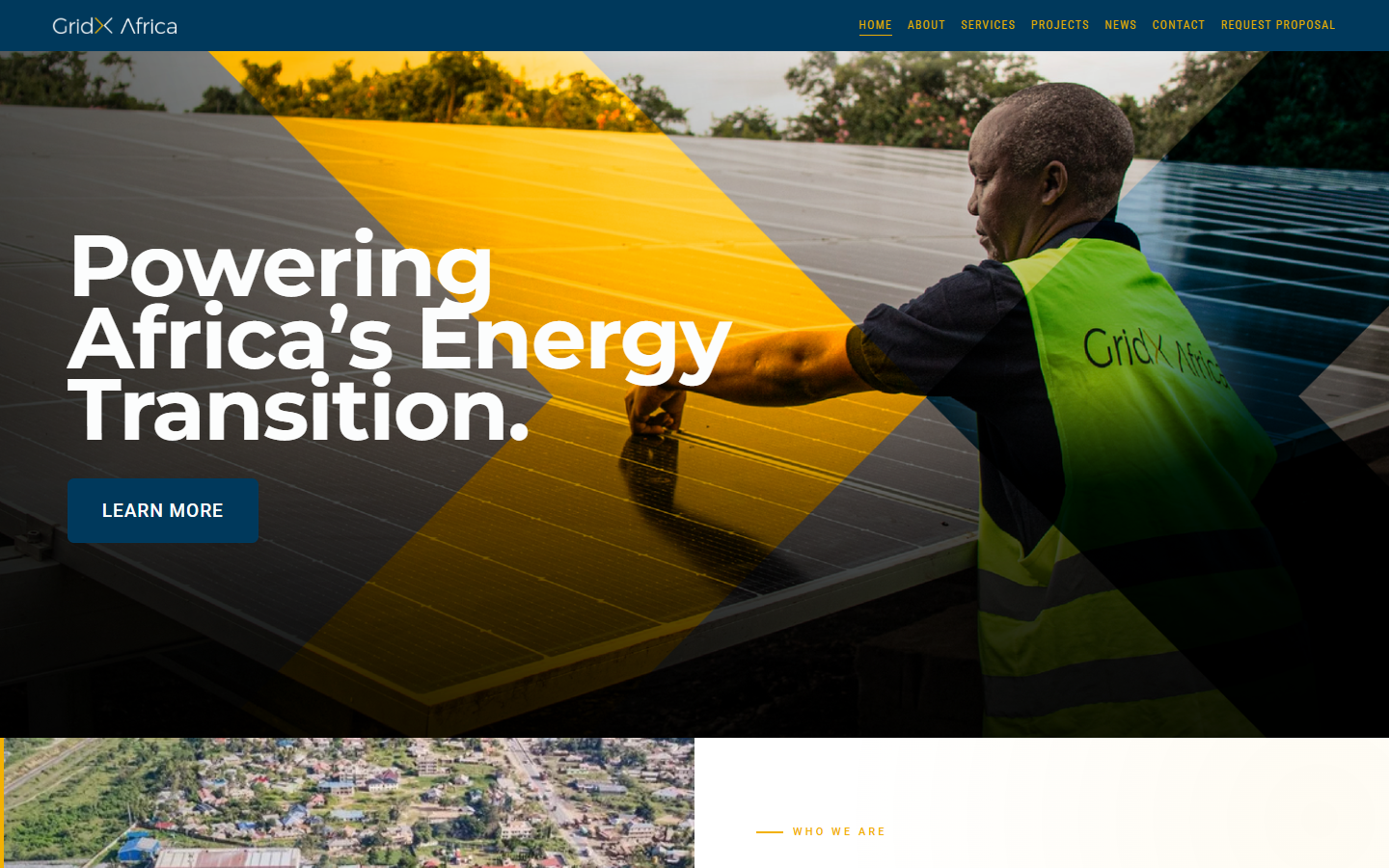 GridX Africa website screenshot by David Esabwa