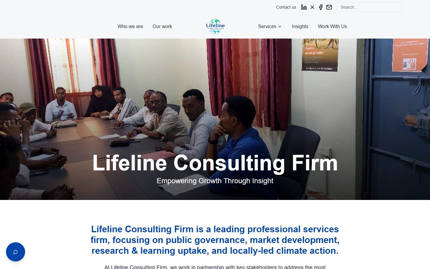 Lifeline Consulting Firm website screenshot by David Esabwa